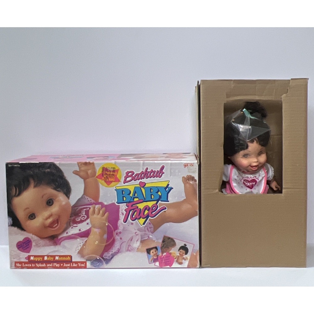 Vintage 1991 Galoob Baby Face Bathtub Baby Happy Baby Hannah #20 HTF NIOB